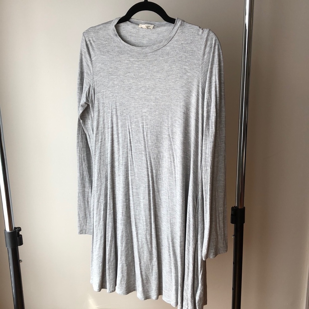 Urban Outfitters Long Sleeve Grey Flowy Dress